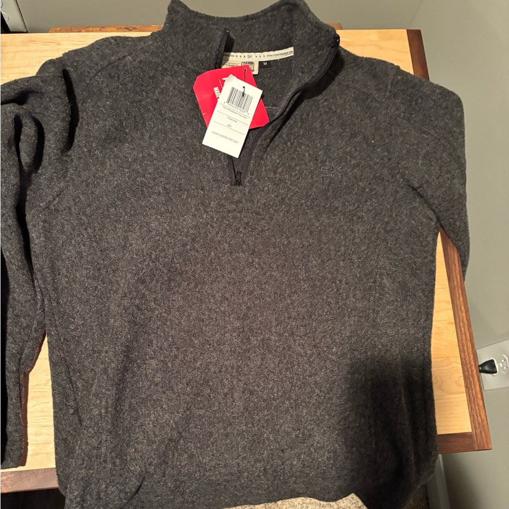 Men's Charcoal Zip-Up Sweater